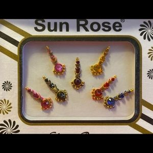 7 Premium Multicolor long Forehead Bindis